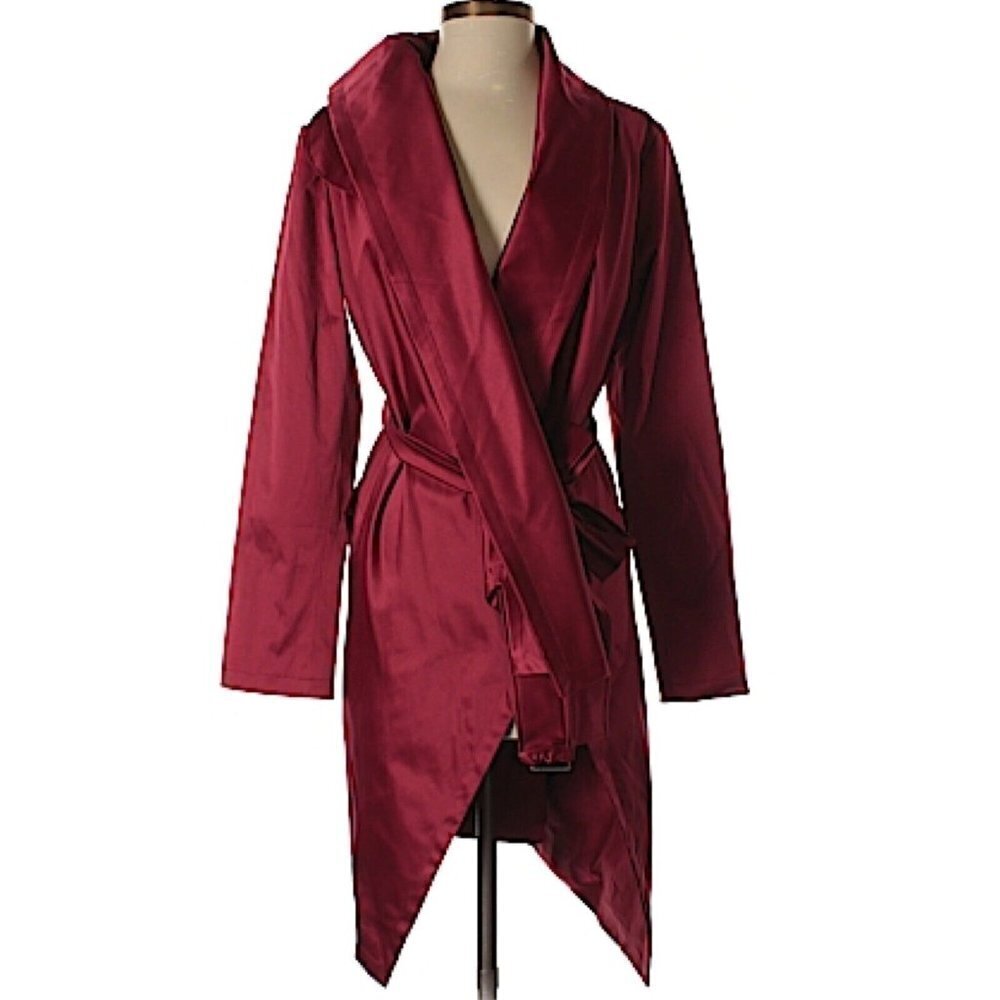 Flo Atelier Red Satin Asymmetrical Jacket